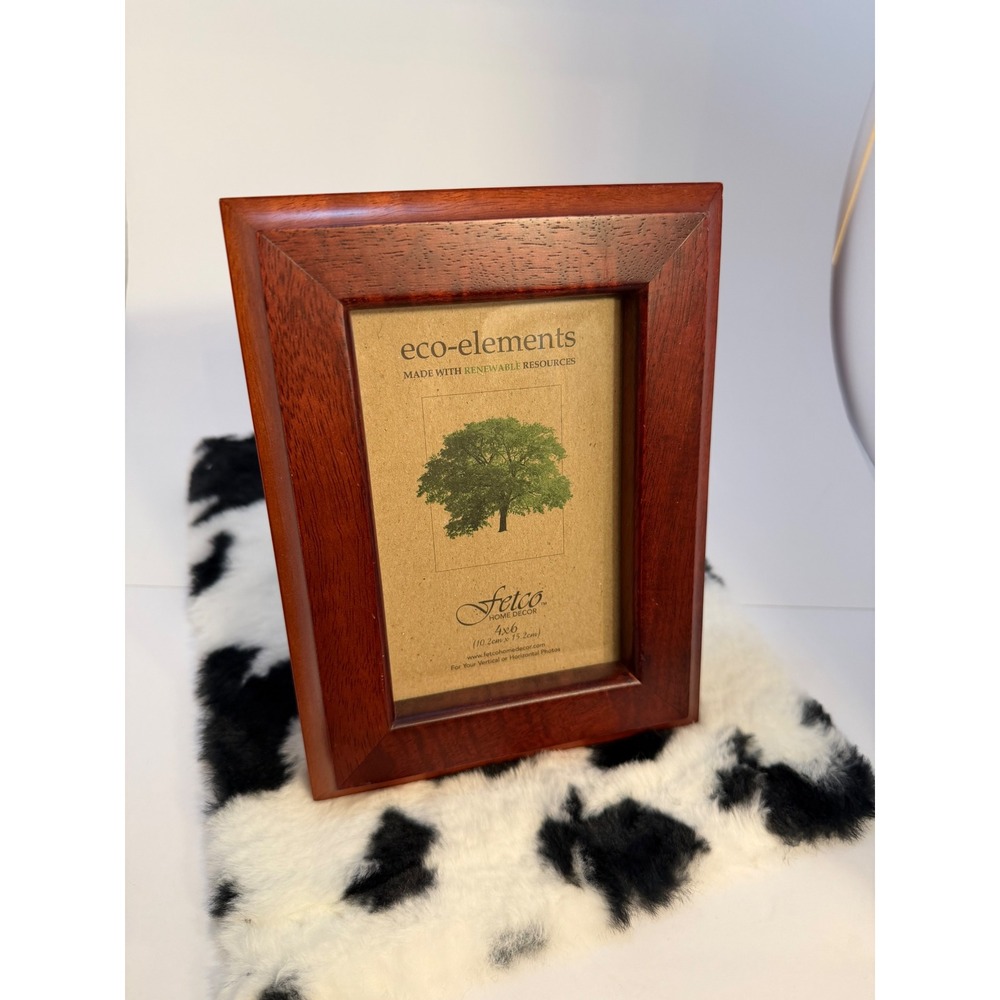 Fetco Home Decor Eco-Elements Wood Picture Frame 4x6 Reddish Brown Beveled